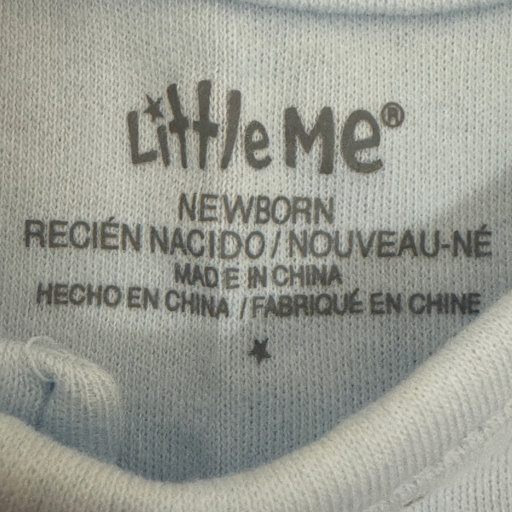Little Me Blue Footies with Monkey Design - Picture 4 of 7